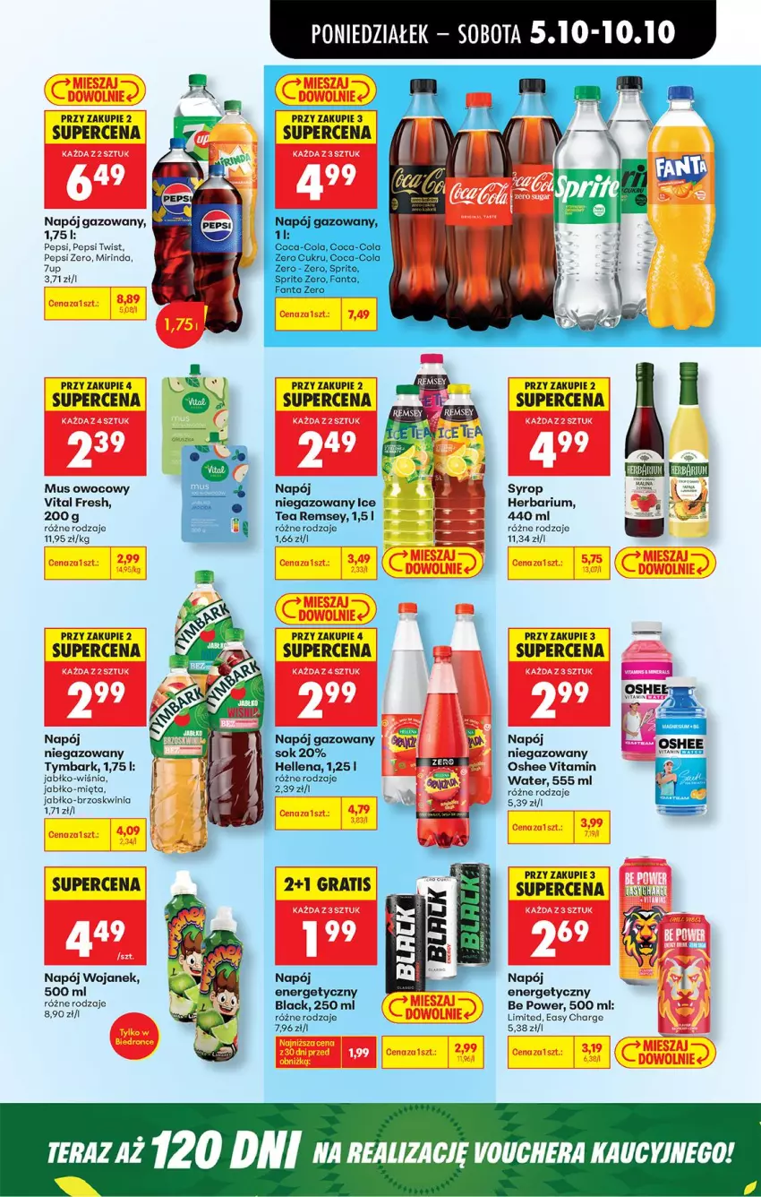 Gazetka promocyjna Biedronka - Od Poniedziałku - ważna 05.10 do 07.10.2026 - strona 70 - produkty: Gra, Lack, Mirinda, Napój, Napój gazowany, Napój niegazowany, Oshee, Pepsi, Syrop, Tymbark