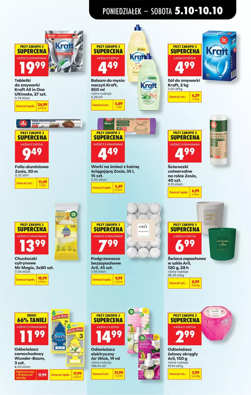 Gazetka promocyjna Biedronka - Od Poniedziałku - ważna 05.10 do 07.10.2026 - strona 80 - produkty: Air Wick, Chusteczki, Fa, Folia aluminiowa, Podgrzewacze, Sól, Tablet, Tabletki do zmywarki, Worki na śmiec, Worki na śmieci, Zmywarki