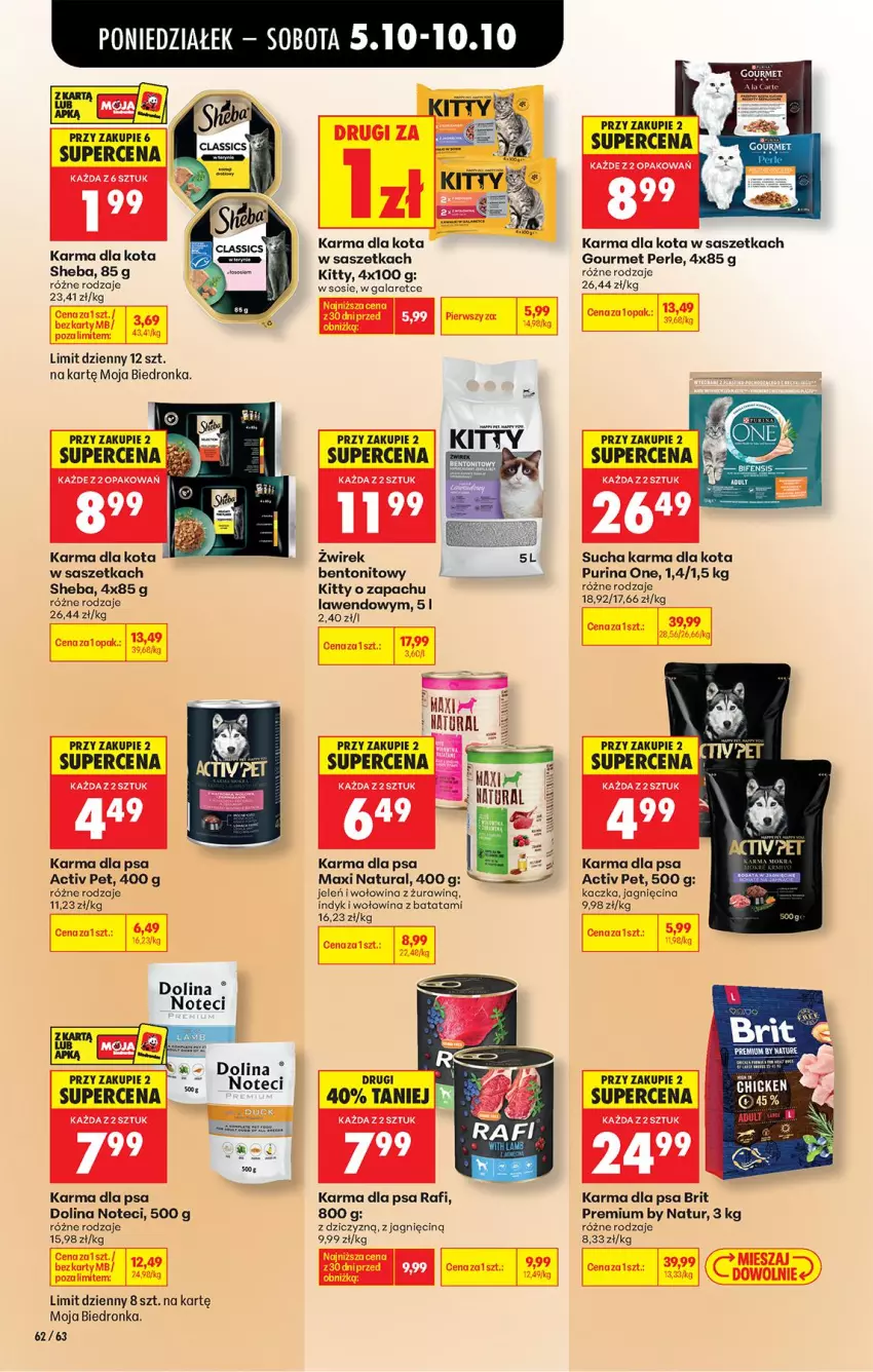 Gazetka promocyjna Biedronka - Od Poniedziałku - ważna 05.10 do 07.10.2026 - strona 83 - produkty: Brit, Gala, Kaczka, Pur, Purina, Sheba, Sos, Sucha karma, Wołowina