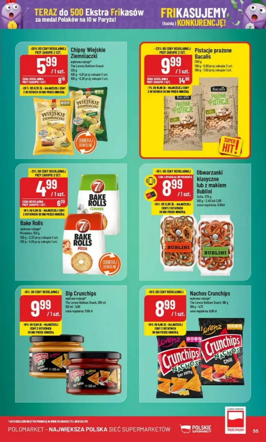 Gazetka promocyjna PoloMarket - ważna 31.07 do 06.08.2024 - strona 51 - produkty: Bake Rolls, Chipsy, Crunchips, Lorenz, Pistacje, Tera, Tytan