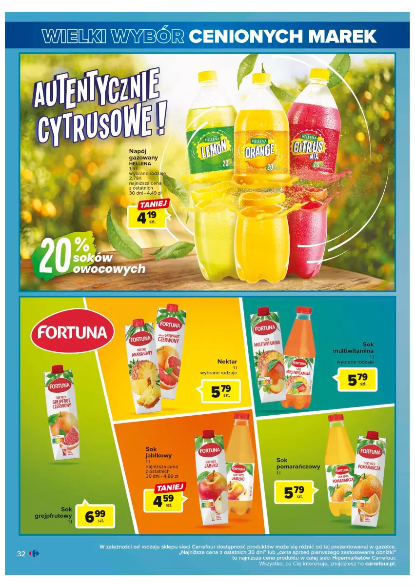 Gazetka promocyjna Carrefour - Gazetka Wielki wybór cenionych marek - ważna 30.05 do 10.06.2023 - strona 32 - produkty: Sok, Sok jabłkowy