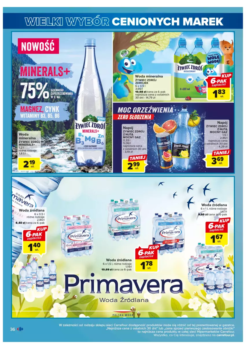 Gazetka promocyjna Carrefour - Gazetka Wielki wybór cenionych marek - ważna 30.05 do 10.06.2023 - strona 36 - produkty: LANA, Napój, Tera, Woda, Woda mineralna