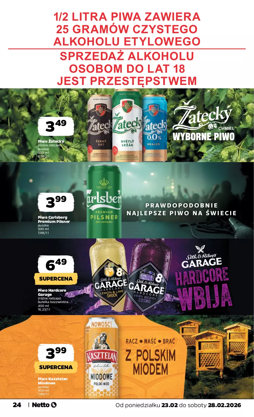 Gazetka promocyjna Netto - Od Poniedziałku - ważna 23.02 do 28.02.2026 - strona 24 - produkty: Carlsberg, Gra, Kasztelan, Piwa, Piwo