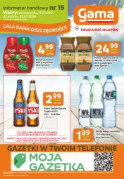 Gazetka promocyjna Gama - Gazetka Gama - Gazetka - ważna od 23.07 do 23.07.2024 - strona 12 - produkty: Piwa, Piwo, Piec, Ketchup, Nałęczowianka, Kawa rozpuszczalna, Ser, Gra, Telefon, Kawa, Tyskie, Kotlin, Jacobs, Woda