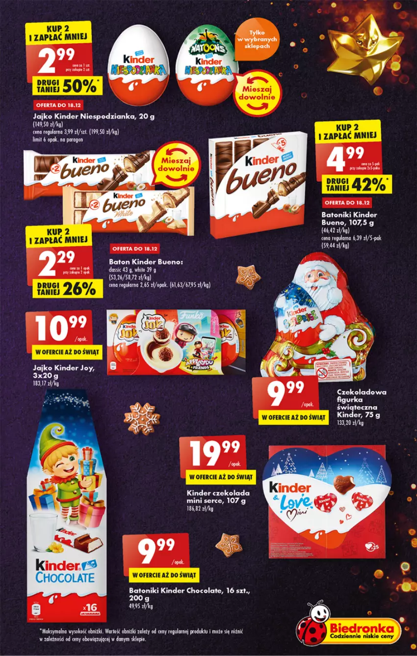 Gazetka promocyjna Biedronka - Gazetka - Biedronka.pl - ważna 15.12 do 21.12.2022 - strona 33 - produkty: Baton, Czekolada, Kinder, Kinder Bueno, Ser, Sok, Tonik