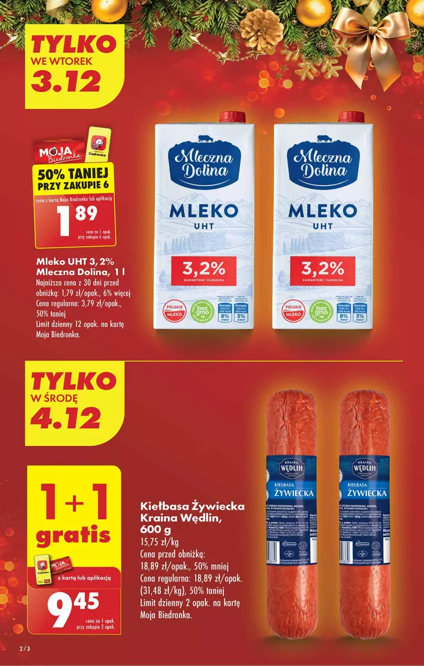 Gazetka promocyjna Biedronka - Od Poniedziałku - ważna 02.12 do 07.12.2024 - strona 2 - produkty: Mleko