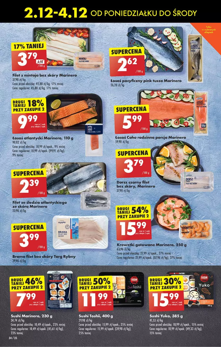 Gazetka promocyjna Biedronka - Od Poniedziałku - ważna 02.12 do 07.12.2024 - strona 34 - produkty: Mintaj, Ser, Sushi