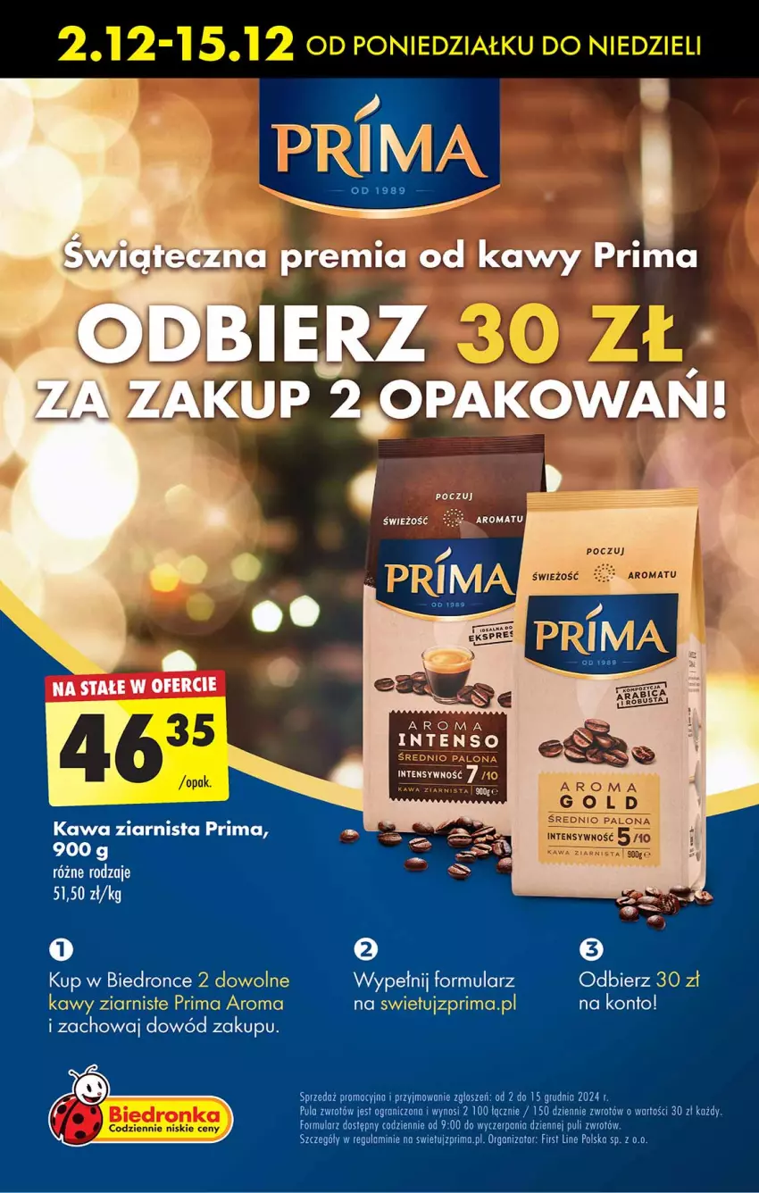 Gazetka promocyjna Biedronka - Od Poniedziałku - ważna 02.12 do 07.12.2024 - strona 65 - produkty: Gra, Kawa, Kawa ziarnista, Prima