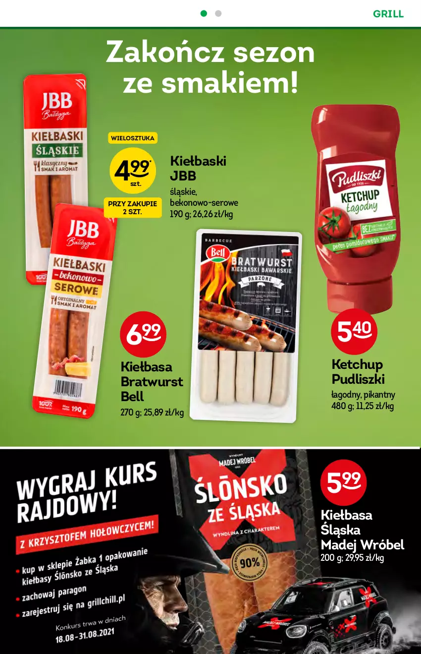 Gazetka promocyjna Żabka - ważna 25.08 do 31.08.2021 - strona 22 - produkty: Beko, Bell, Grill, Ketchup, Kiełbasa, Kiełbasa śląska, Madej Wróbel, Pudliszki, Ser