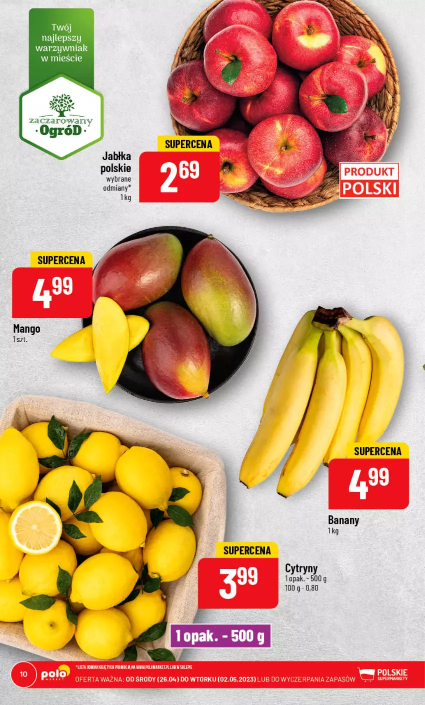 Gazetka promocyjna PoloMarket - Gazetka pomocyjna - ważna 26.04 do 02.05.2023 - strona 10 - produkty: Banany, Cytryny, Jabłka, Ogród