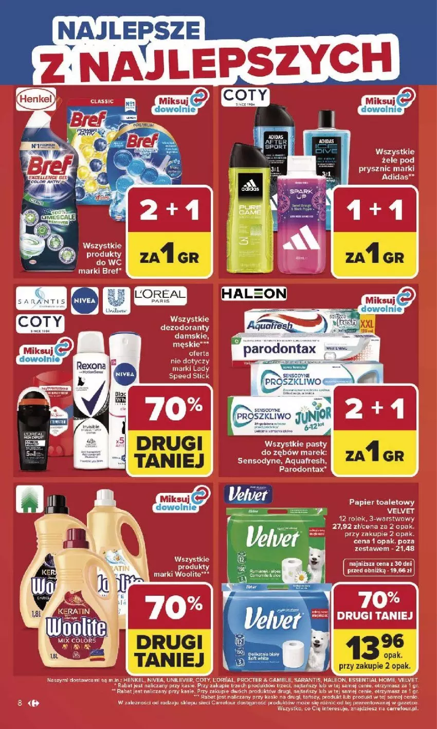 Gazetka promocyjna Carrefour - Gazetka Carrefour, Market od poniedziałku! - ważna 27.04 do 02.05.2026 - strona 10 - produkty: Adidas, Parodontax, Rexona, Sensodyne