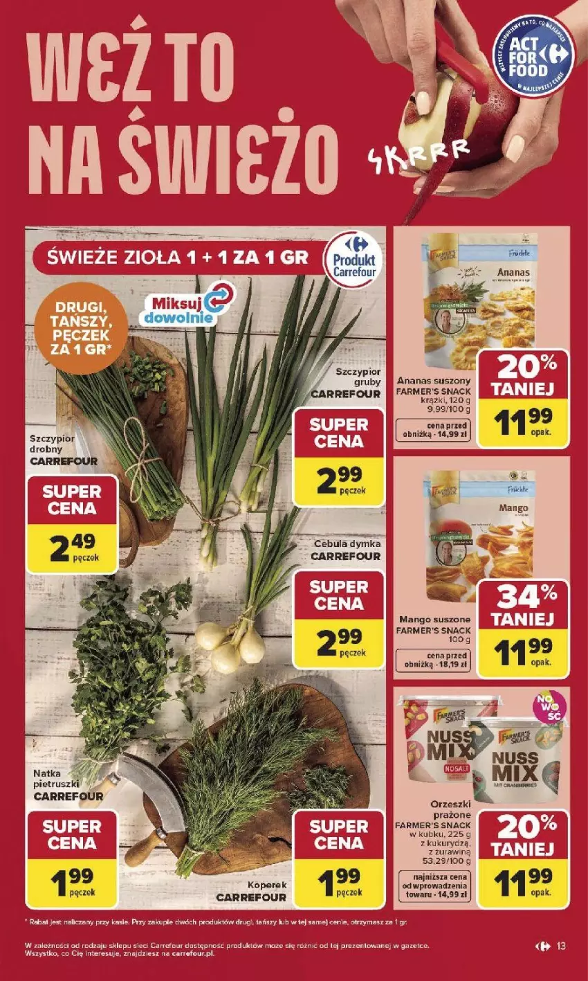 Gazetka promocyjna Carrefour - Gazetka Carrefour, Market od poniedziałku! - ważna 27.04 do 02.05.2026 - strona 15 - produkty: Ananas, Cebula, Fa, Mango, Mango suszone, Orzeszki, Ser