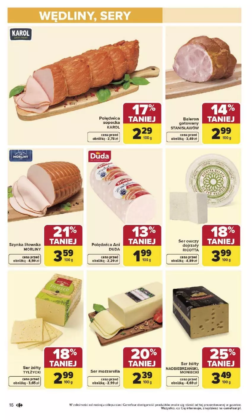 Gazetka promocyjna Carrefour - Gazetka Carrefour, Market od poniedziałku! - ważna 27.04 do 02.05.2026 - strona 18 - produkty: Duda, Koc, Morliny, Polędwica, Ricotta, Ser, Szynka
