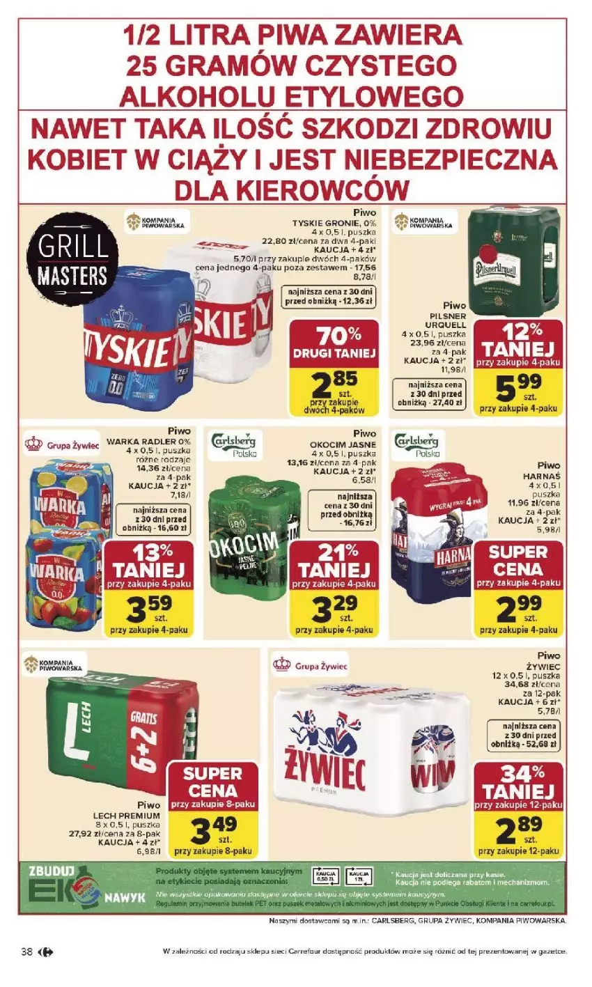 Gazetka promocyjna Carrefour - Gazetka Carrefour, Market od poniedziałku! - ważna 27.04 do 02.05.2026 - strona 40 - produkty: Harnaś, Koc, Lech Premium, Okocim, Pilsner Urquell, Piwo, Tyskie