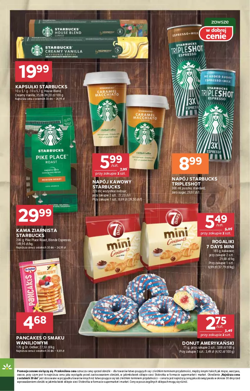 Gazetka promocyjna Stokrotka - otw bez lady - ważna 11.09 do 12.09.2025 - strona 26 - produkty: 7 Days, Donut, Dr. Oetker, Kakao, Kawa, Kawa ziarnista, Mięso, Napój, Owoce, Rogal, Warzywa