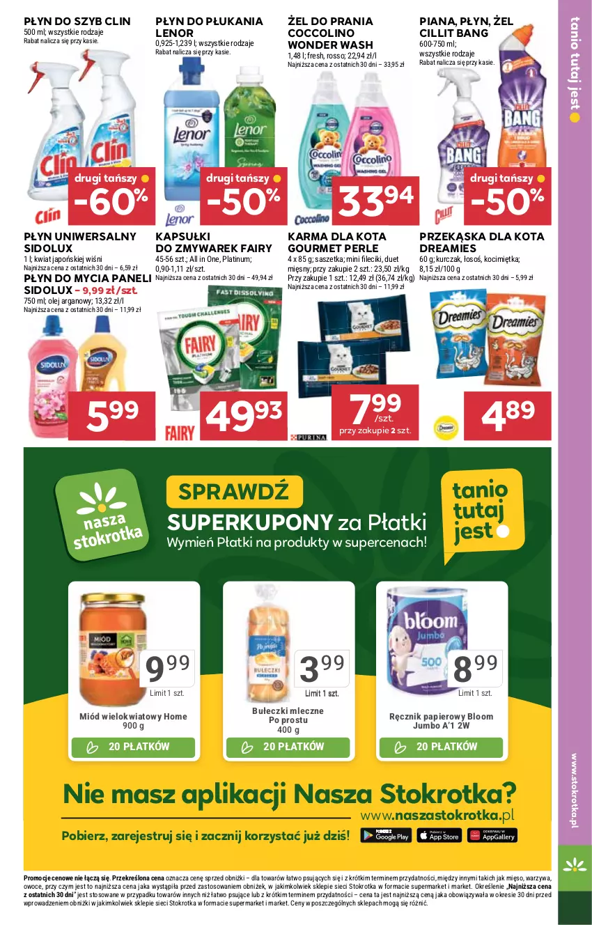 Gazetka promocyjna Stokrotka - otw bez lady - ważna 11.09 do 12.09.2025 - strona 37 - produkty: Bułeczki, Bułeczki mleczne, Cillit Bang, Clin, Coccolino, Fa, Fairy, Koc, Kurczak, Lenor, Mięso, Miód, Olej, Olej arganowy, Owoce, Papier, Płyn do mycia, Płyn do mycia paneli, Płyn do płukania, Płyn do szyb, Ręcznik, Sidolux, Warzywa