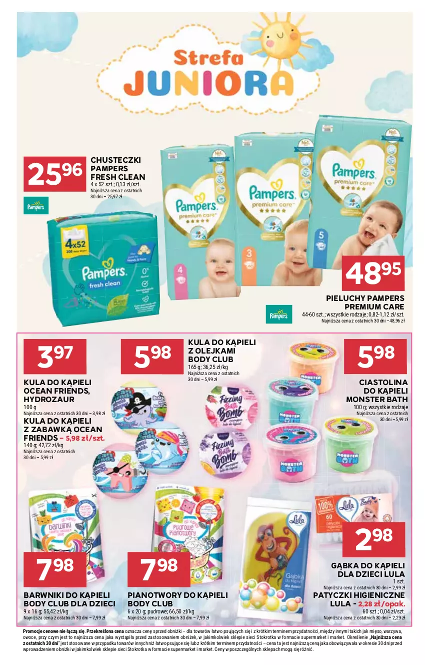 Gazetka promocyjna Stokrotka - otw bez lady - ważna 11.09 do 12.09.2025 - strona 39 - produkty: Body, Chusteczki, Dzieci, Kula do kąpieli, Mięso, Olej, Owoce, Pampers, Pieluchy, Warzywa