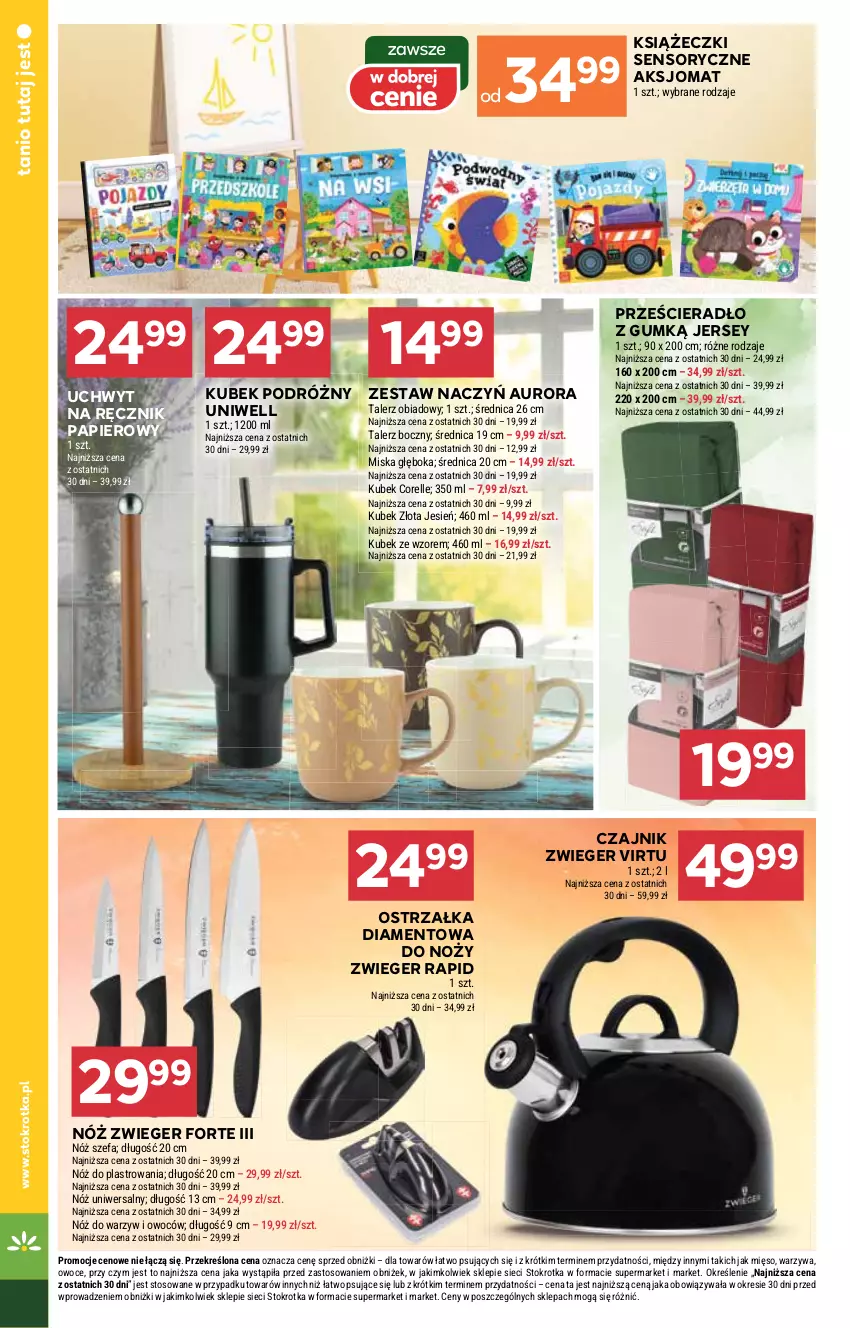 Gazetka promocyjna Stokrotka - otw bez lady - ważna 11.09 do 12.09.2025 - strona 40 - produkty: Czajnik, Fa, Kubek, Mięso, Miska, Noż, Nóż uniwersalny, Owoce, Papier, Prześcieradło, Ręcznik, Talerz, Talerz obiadowy, Virtu, Warzywa