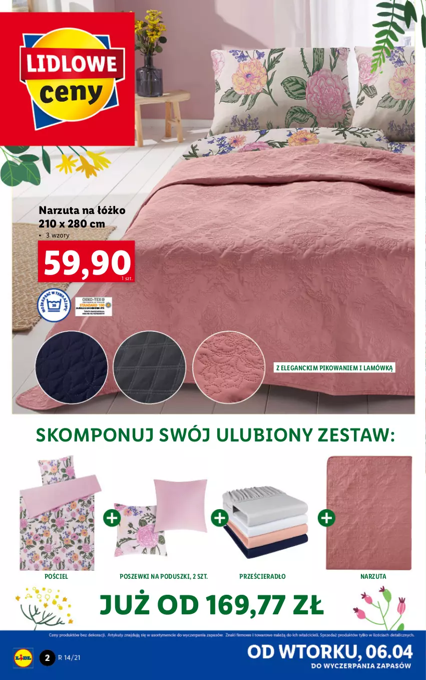 Gazetka promocyjna Lidl - GAZETKA - ważna 06.04 do 10.04.2021 - strona 2 - produkty: Narzuta, Pościel, Prześcieradło