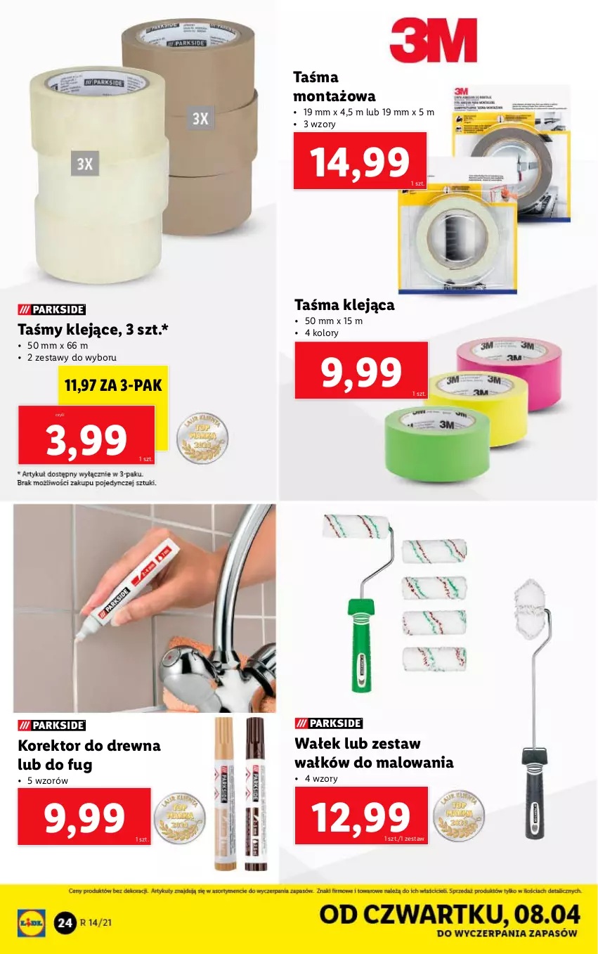 Gazetka promocyjna Lidl - GAZETKA - ważna 06.04 do 10.04.2021 - strona 24 - produkty: Klej, Taśma montażowa, Wałek