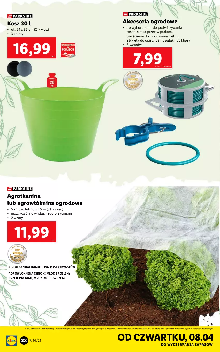 Gazetka promocyjna Lidl - GAZETKA - ważna 06.04 do 10.04.2021 - strona 28 - produkty: Kosz, Siatka