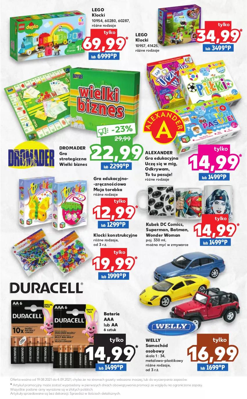 Gazetka promocyjna Kaufland - Katalog PRZYGOTUJ SIĘ DO SZKOŁY!  Oferta ważna  od  19.08.2021 do 04.09.2021 lub do wyczerpania zapasów - ważna 19.08 do 04.09.2021 - strona 15 - produkty: Gra, Klocki, Kubek, LEGO, Samochód, Torebka