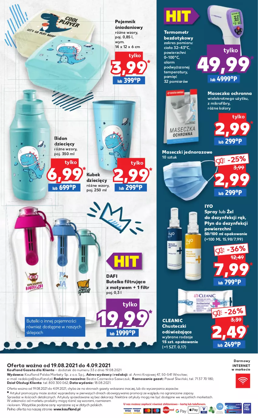 Gazetka promocyjna Kaufland - Katalog PRZYGOTUJ SIĘ DO SZKOŁY!  Oferta ważna  od  19.08.2021 do 04.09.2021 lub do wyczerpania zapasów - ważna 19.08 do 04.09.2021 - strona 16 - produkty: Chusteczki, Cleanic, Danio, Dres, Dzieci, Gra, Kubek, Płyn do dezynfekcji powierzchni, Pojemnik, Termometr