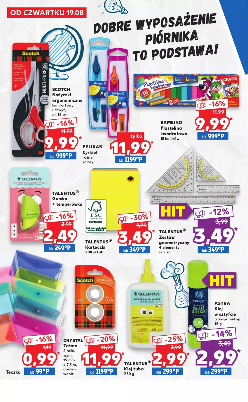 Gazetka promocyjna Kaufland - Katalog PRZYGOTUJ SIĘ DO SZKOŁY!  Oferta ważna  od  19.08.2021 do 04.09.2021 lub do wyczerpania zapasów - ważna 19.08 do 04.09.2021 - strona 8 - produkty: Klej, Noż, Nożyczki, Piórnik, Plastelina, Rolki, Tran