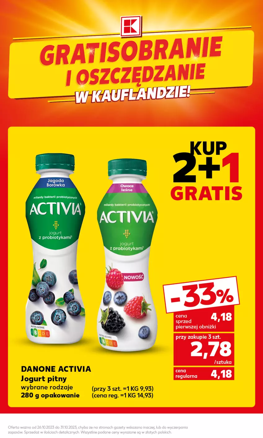Gazetka promocyjna Kaufland - Mocny Start - ważna 30.10 do 31.10.2023 - strona 7 - produkty: Activia, Danone, Jogurt, Jogurt pitny