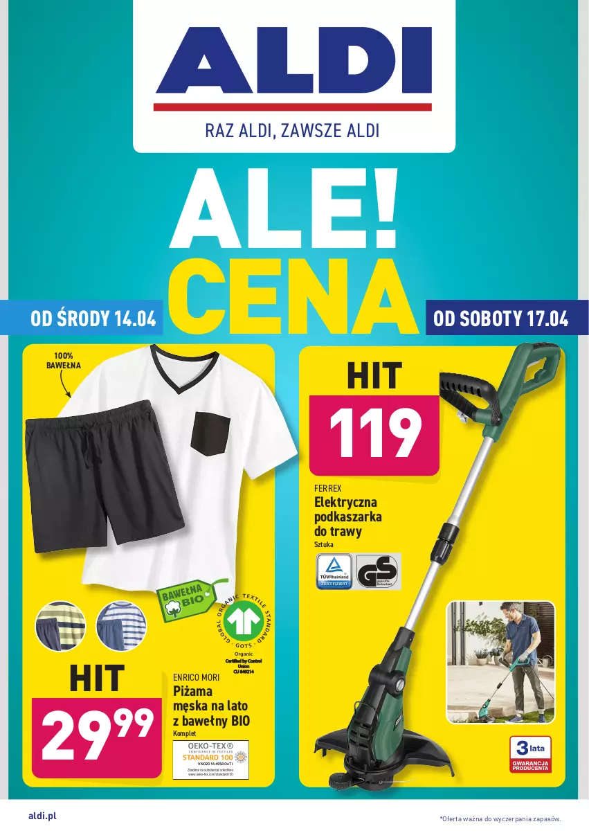 Gazetka promocyjna Aldi - ważna 14.04 do 17.04.2021 - strona 1 - produkty: Control, Kasza, Piżama, Wełna