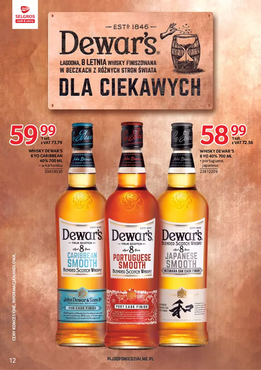 Gazetka promocyjna Selgros - Markowe produkty - ważna 16.02 do 01.03.2023 - strona 12 - produkty: Por, Tonik, Whisky