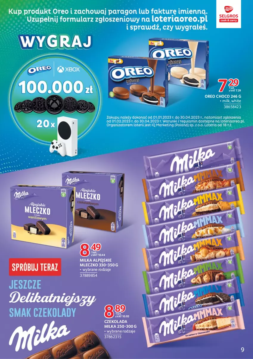 Gazetka promocyjna Selgros - Markowe produkty - ważna 16.02 do 01.03.2023 - strona 9 - produkty: Czekolada, Milka, Mleczko, Oreo