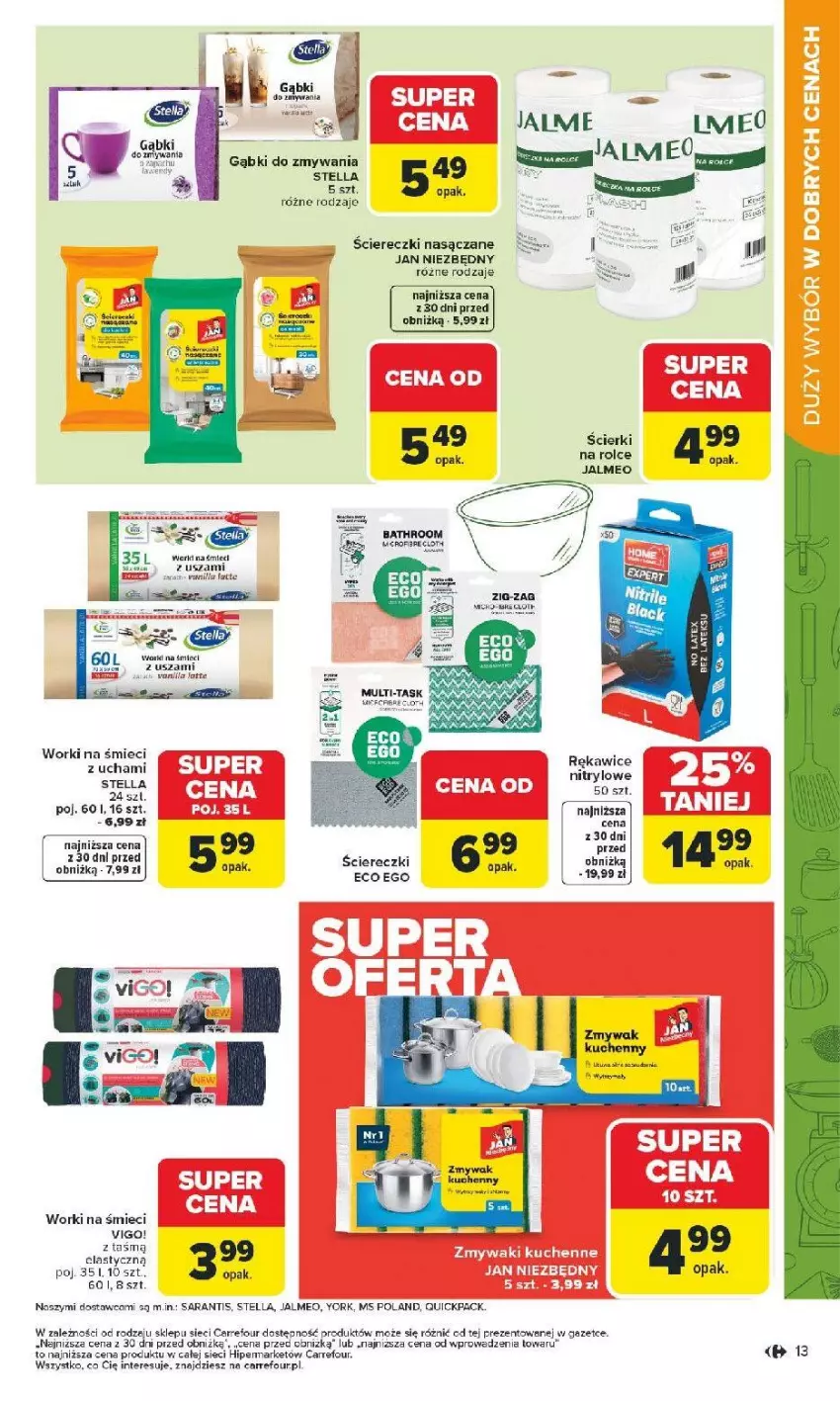 Gazetka promocyjna Carrefour - Gazetka Łap super okazje od poniedziałku! - ważna 02.02 do 14.02.2026 - strona 13 - produkty: Fa, Jan Niezbędny, LG, Pur, Rękawice, Worki na śmiec, Worki na śmieci