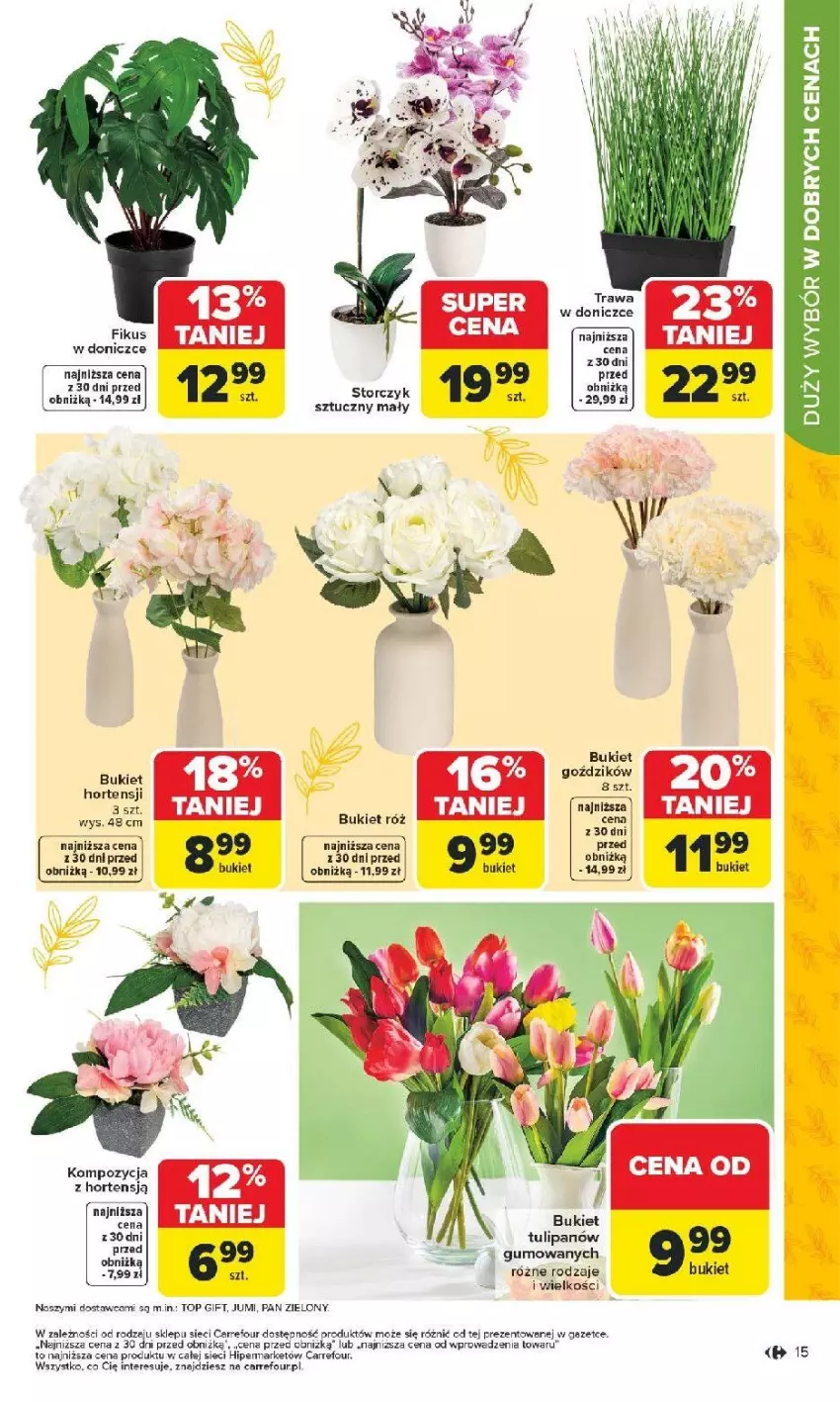 Gazetka promocyjna Carrefour - Gazetka Łap super okazje od poniedziałku! - ważna 02.02 do 14.02.2026 - strona 15 - produkty: Bukiet, Fa, Storczyk, Top, Tulipan