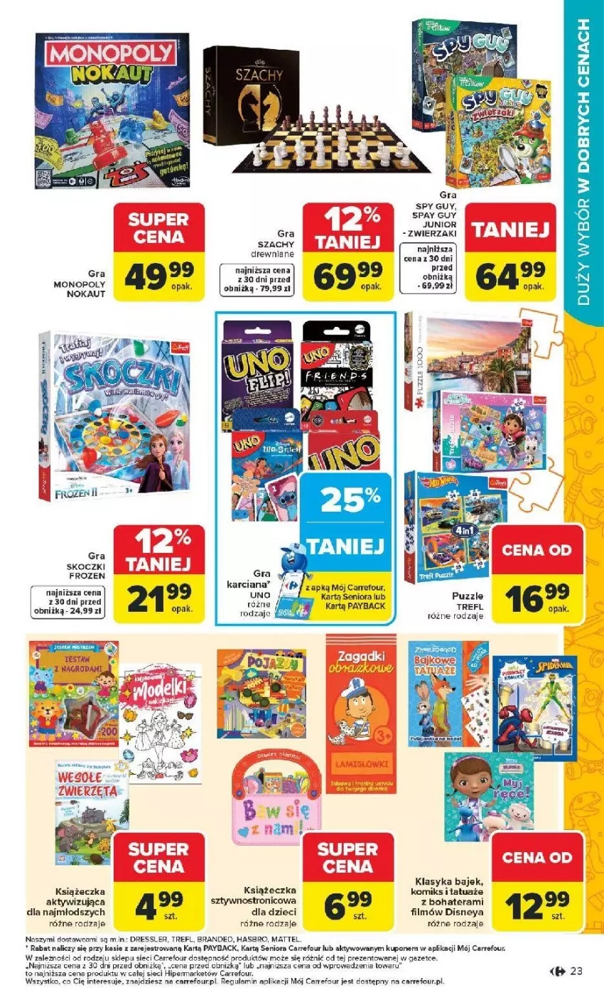 Gazetka promocyjna Carrefour - Gazetka Łap super okazje od poniedziałku! - ważna 02.02 do 14.02.2026 - strona 23 - produkty: Disney, Dres, Dzieci, Fa, Frozen, Gra, Mattel, Monopoly, Szachy, Tera