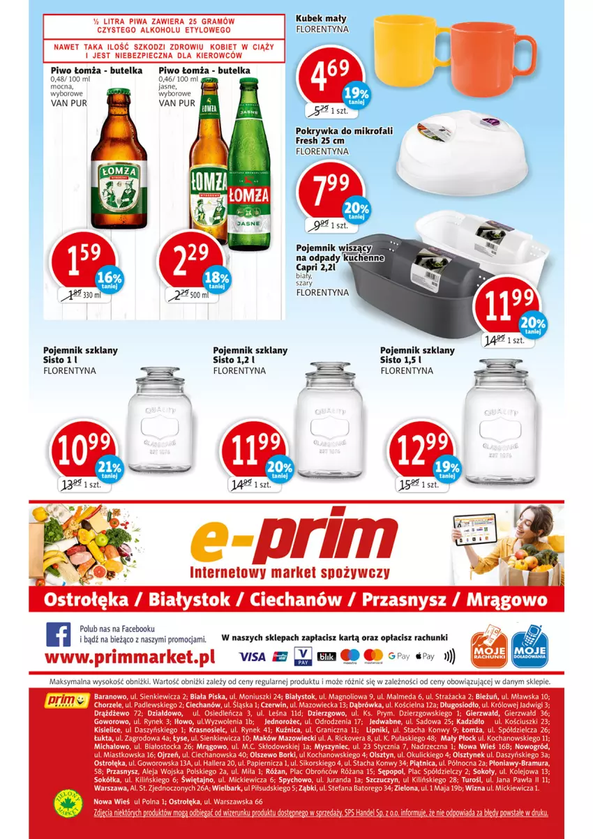 Gazetka promocyjna Prim Market - Gazetka - ważna 13.01 do 19.01.2022 - strona 12 - produkty: Fa, Piwo, Pojemnik, Pojemnik szklany, Pur, Waciki