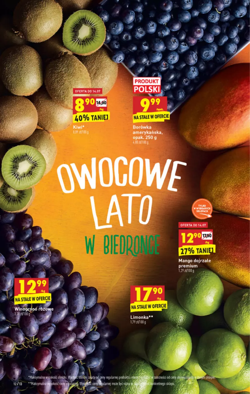 Gazetka promocyjna Biedronka - W tym tygodniu PK - ważna 12.07 do 17.07.2021 - strona 12 - produkty: Borówka, Borówka amerykańska, Limonka, Mango