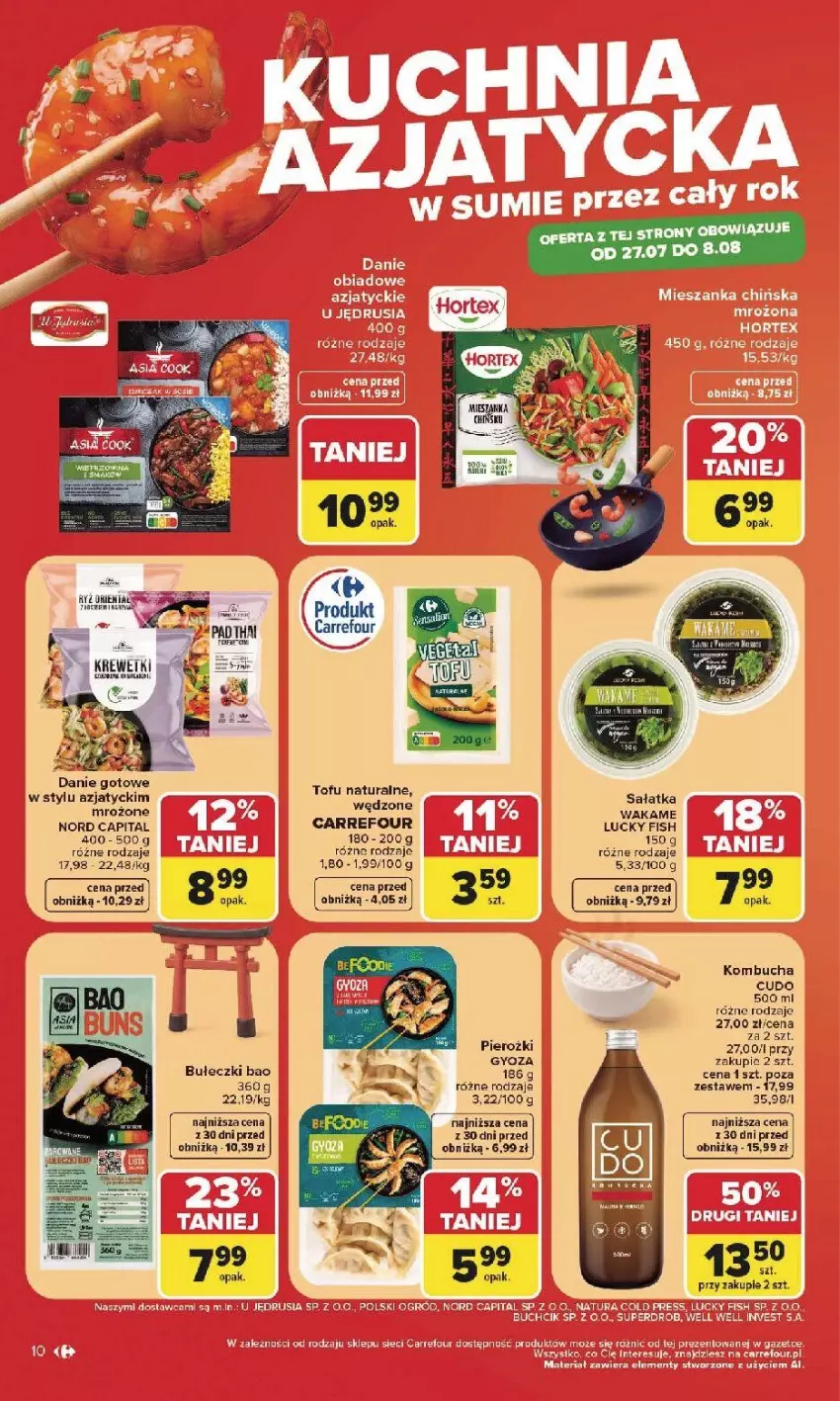 Gazetka promocyjna Carrefour - Gazetka Carrefour, Market w SUMIE najlepsz, od poniedziałku - ważna 27.07 do 01.08.2026 - strona 12 - produkty: Bułeczki, Danie gotowe, Fa, Hortex, LG, Rum, Sałat, Sałatka