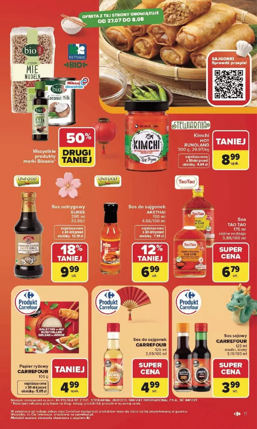 Gazetka promocyjna Carrefour - Gazetka Carrefour, Market w SUMIE najlepsz, od poniedziałku - ważna 27.07 do 01.08.2026 - strona 13 - produkty: Fa, Papier, Por, Runoland, Ryż, Sos, Sos sojowy, TaoTao