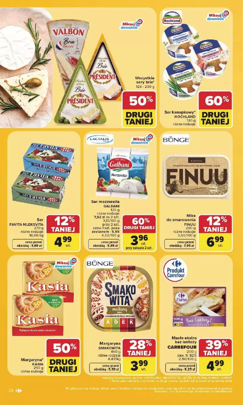 Gazetka promocyjna Carrefour - Gazetka Carrefour, Market w SUMIE najlepsz, od poniedziałku - ważna 27.07 do 01.08.2026 - strona 30 - produkty: Brie, Fa, Finuu, Galbani, Margaryna, Masło, Mleko, Mlekovita, Mozzarella, Por, Ser, Smakowita