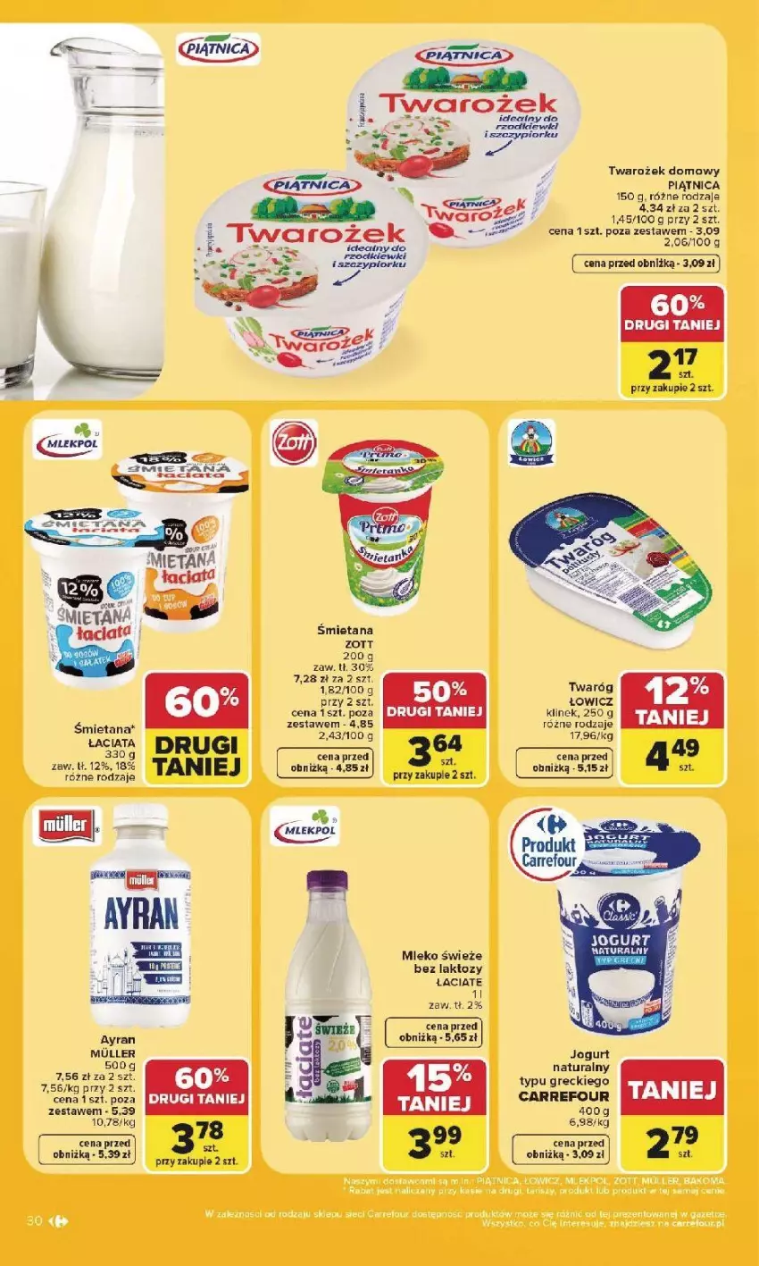 Gazetka promocyjna Carrefour - Gazetka Carrefour, Market w SUMIE najlepsz, od poniedziałku - ważna 27.07 do 01.08.2026 - strona 32 - produkty: Jogurt, Mleko, Mus, Piątnica, Twaróg, Zott