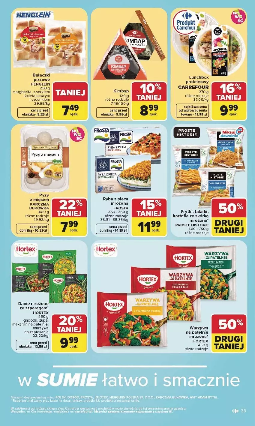 Gazetka promocyjna Carrefour - Gazetka Carrefour, Market w SUMIE najlepsz, od poniedziałku - ważna 27.07 do 01.08.2026 - strona 35 - produkty: Frosta, Frytki, Gnocchi, Hortex, Piec, Por, Ryba, Ser, Warzywa, Zupa