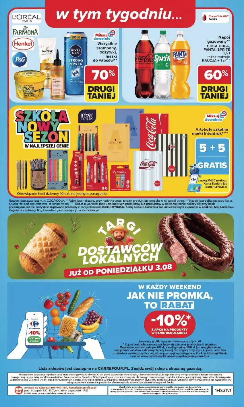 Gazetka promocyjna Carrefour - Gazetka Carrefour, Market w SUMIE najlepsz, od poniedziałku - ważna 27.07 do 01.08.2026 - strona 50 - produkty: Coca-Cola, Fa, Fanta, Napój, Napój gazowany, Pantene, Por, Szampon