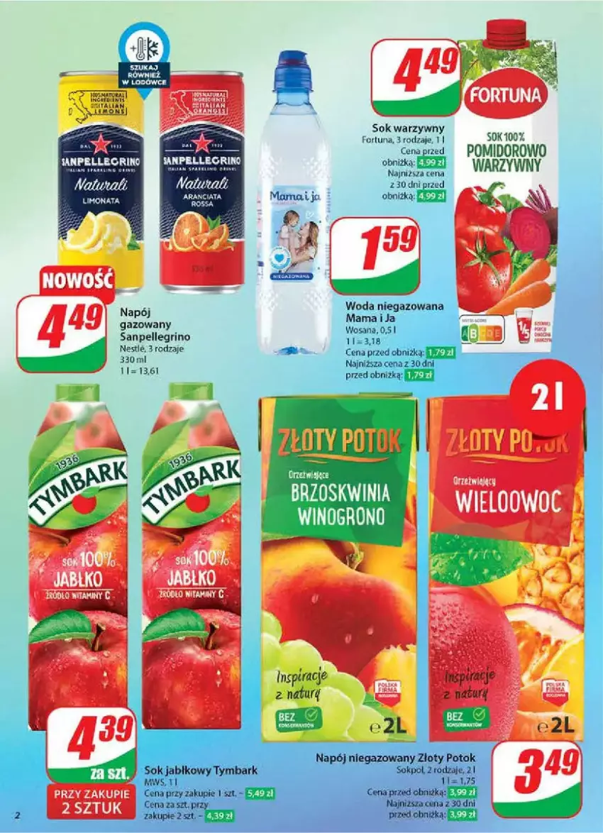 Gazetka promocyjna Dino - ważna 05.02 do 11.02.2025 - strona 12 - produkty: Fortuna, Napój, Napój niegazowany, Sok, Sok jabłkowy, Tymbark, Woda, Woda niegazowana