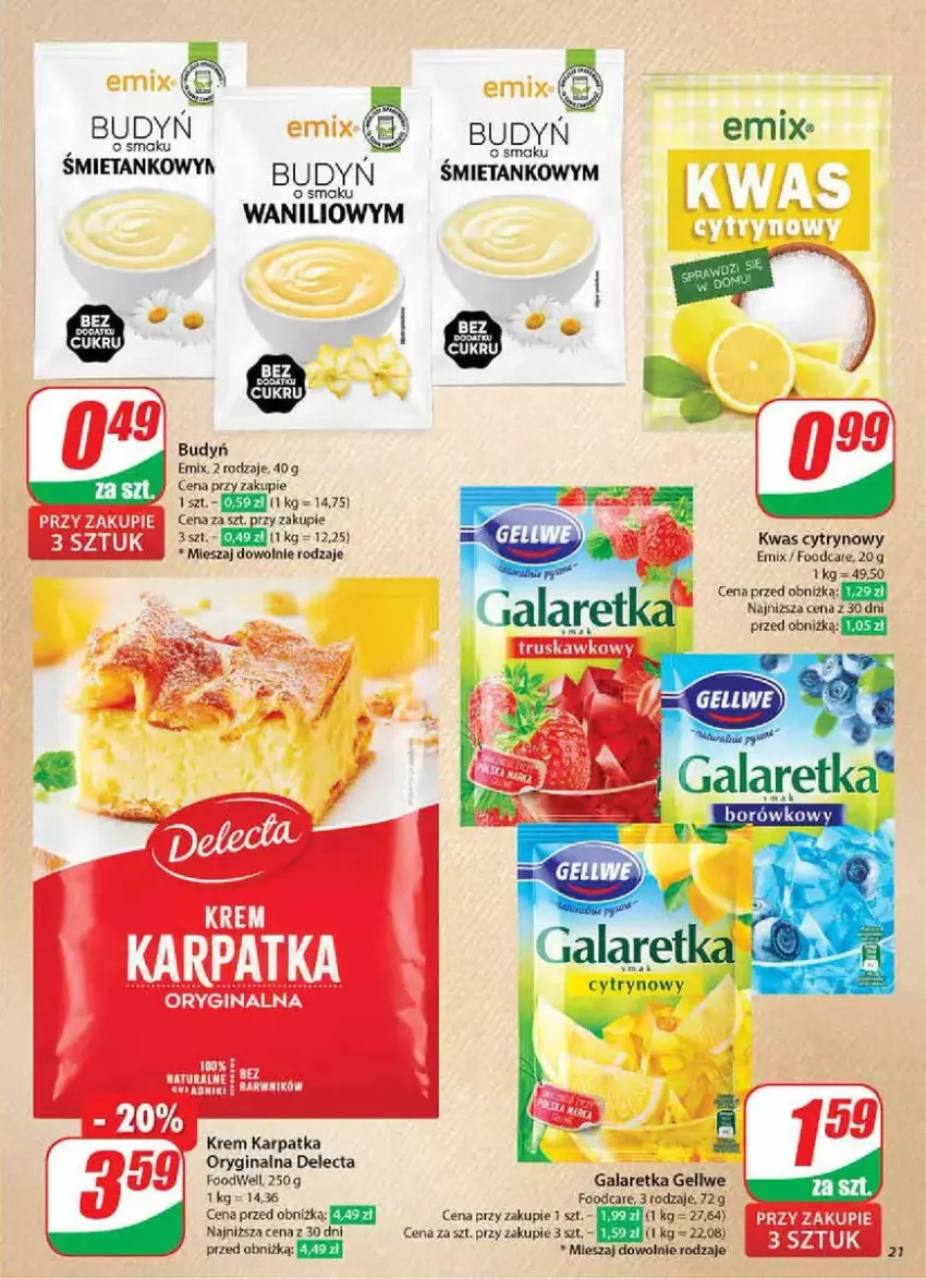 Gazetka promocyjna Dino - ważna 05.02 do 11.02.2025 - strona 14 - produkty: Budyń, Delecta, Gala, Galaretka, Gin, Karp, Kwas cytrynowy