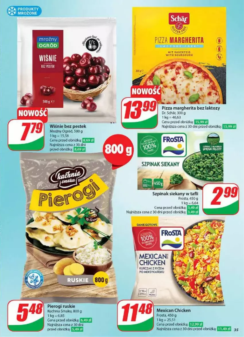 Gazetka promocyjna Dino - ważna 05.02 do 11.02.2025 - strona 29 - produkty: Danie gotowe, Fa, Frosta, Kuchnia, Kurczak, Ogród, Pierogi, Pizza, Pizza margherita, Ryż, Stek, Szpinak