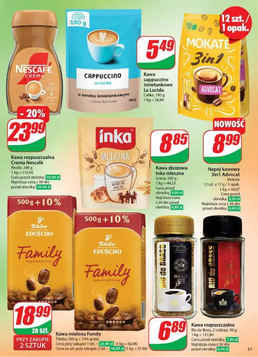 Gazetka promocyjna Dino - ważna 05.02 do 11.02.2025 - strona 3 - produkty: Cappuccino, Fa, Gra, Inka, Kawa, Kawa mielona, Kawa rozpuszczalna, Kawa zbożowa, Napój, Tchibo