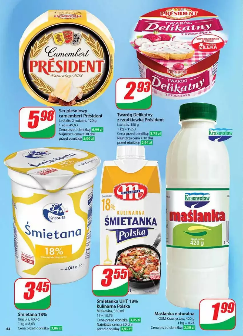 Gazetka promocyjna Dino - ważna 05.02 do 11.02.2025 - strona 39 - produkty: Camembert, Fa, Maślanka, Ser, Ser pleśniowy, Twaróg, Twaróg delikatny