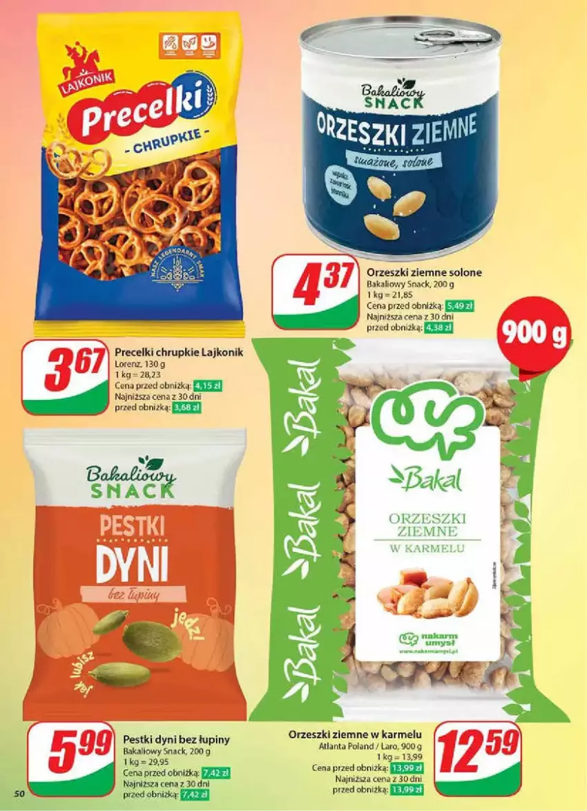 Gazetka promocyjna Dino - ważna 05.02 do 11.02.2025 - strona 46 - produkty: Chrupki, Lajkonik, Lorenz, Orzeszki, Orzeszki ziemne, Pestki dyni, Precelki