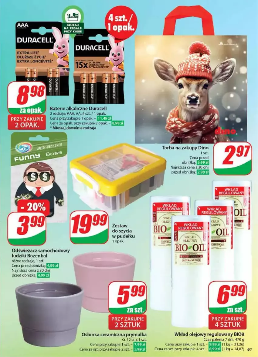 Gazetka promocyjna Dino - ważna 05.02 do 11.02.2025 - strona 58 - produkty: Baterie alkaliczne, Duracell, NBA, Olej, Osłonka, Torba, Torba na zakupy, Wkład olejowy